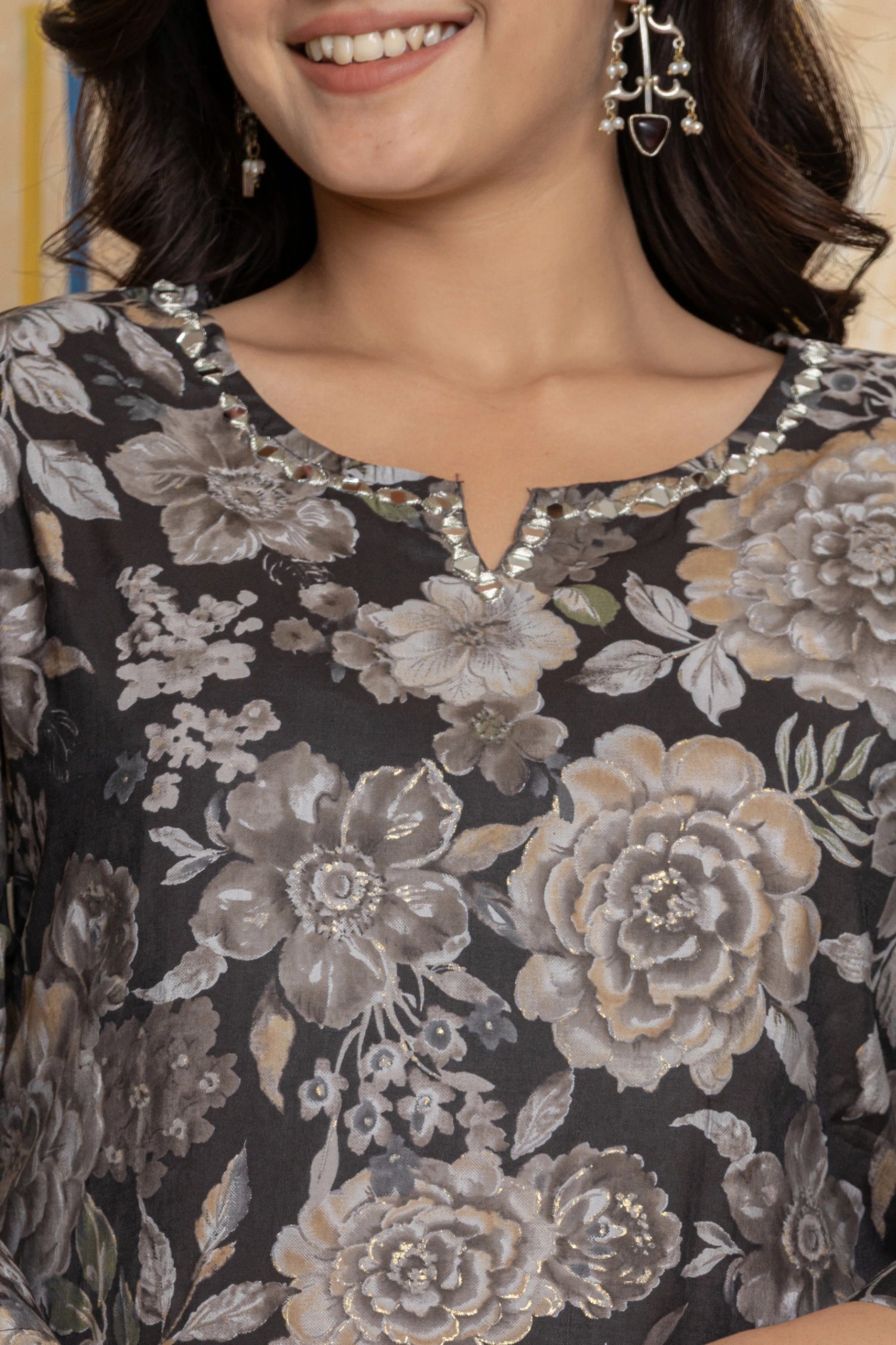 Elegant Black Chanderi Suit with Digital Print Dupatta