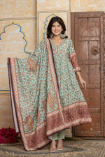 Kalamkari Inspired Chinnon Anarkali set