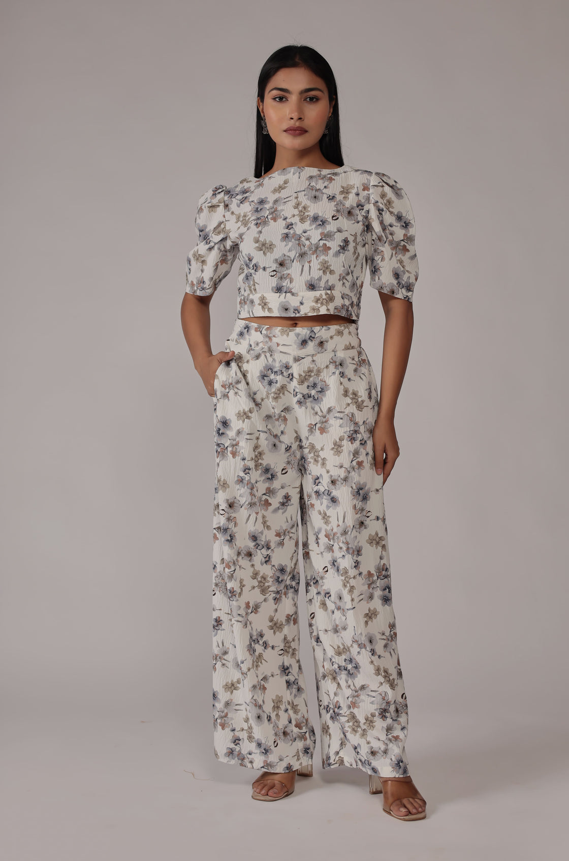 Elegant Cream Printed Co-ord Set