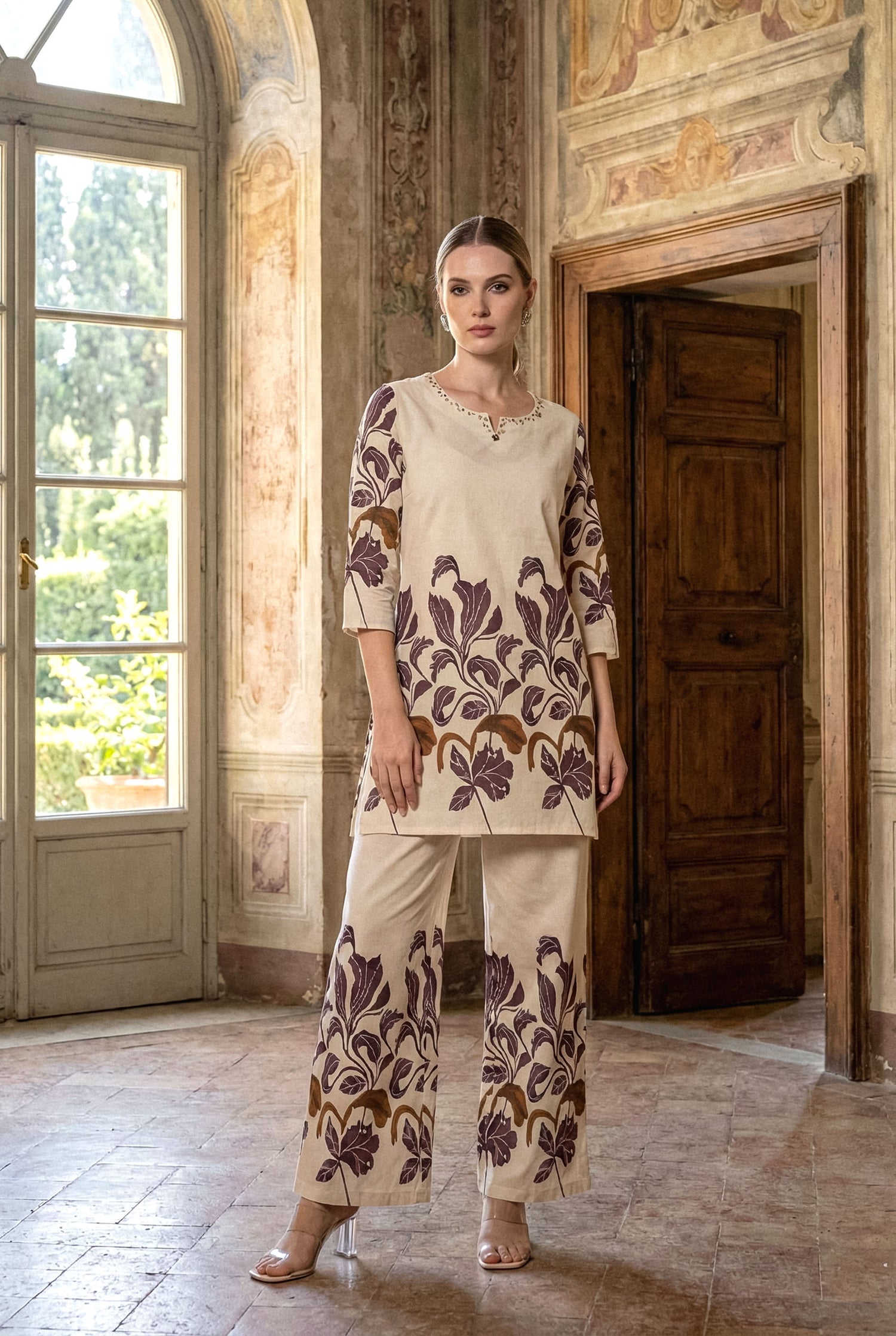 Botanical Print Cotton Flex Co-ord Set