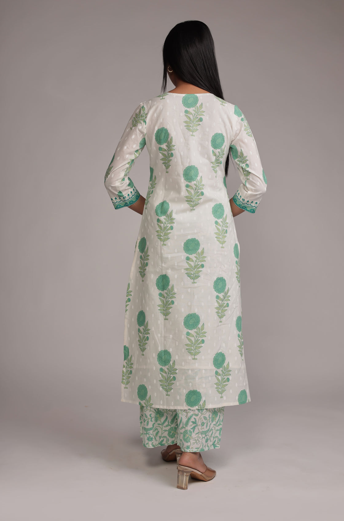 Premium Cotton Dupatta set with Hand Embroidery on Neck