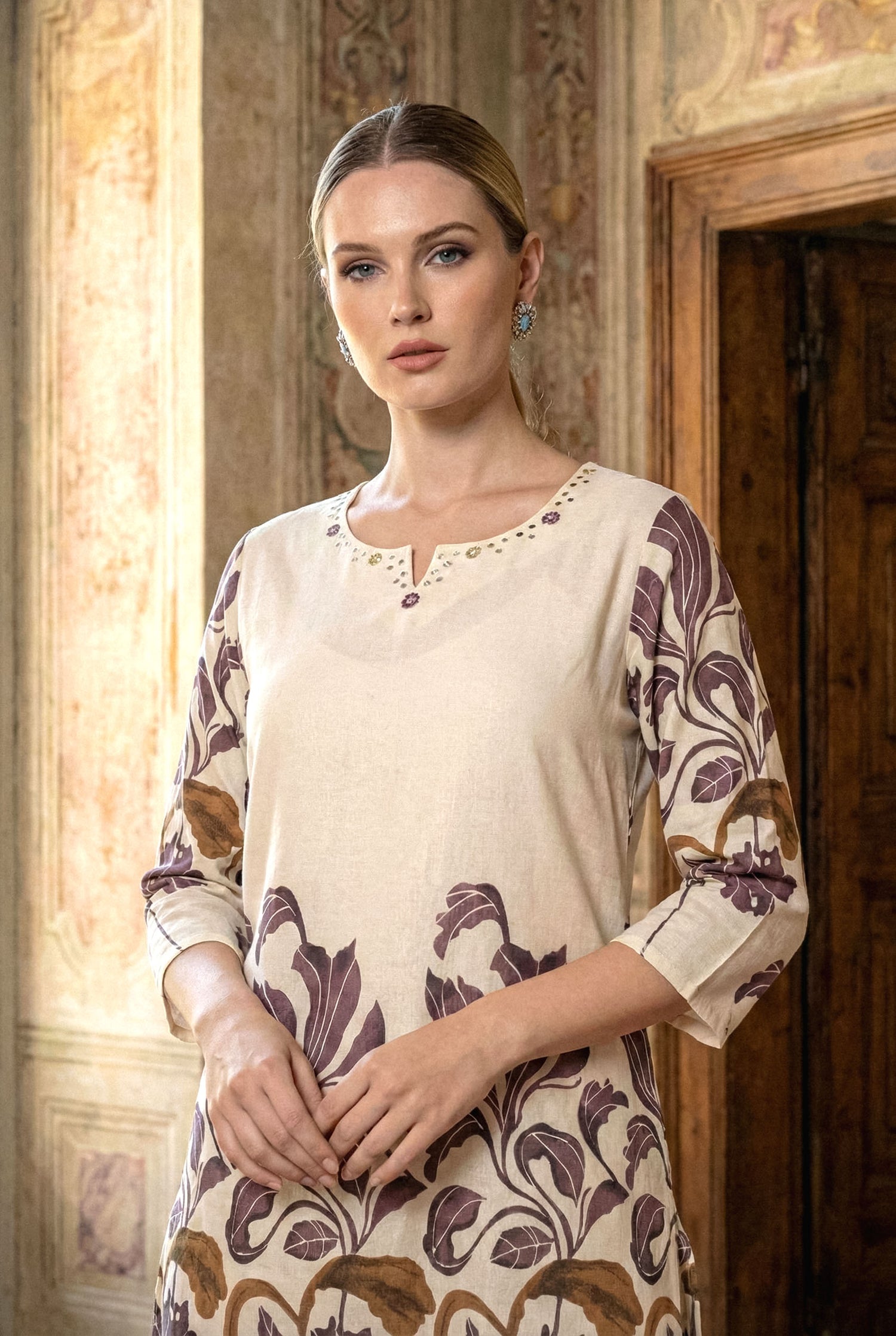 Botanical Print Cotton Flex Co-ord Set