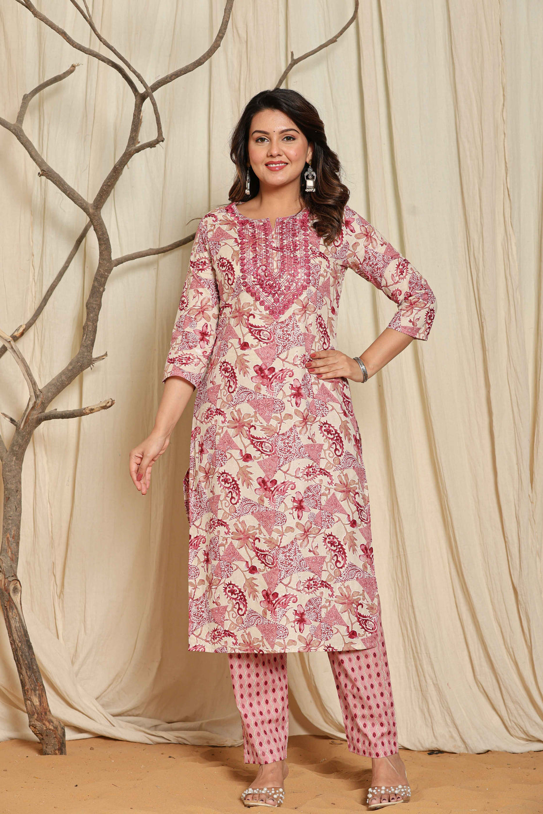Premium Cotton Floral Printed Dupatta Set