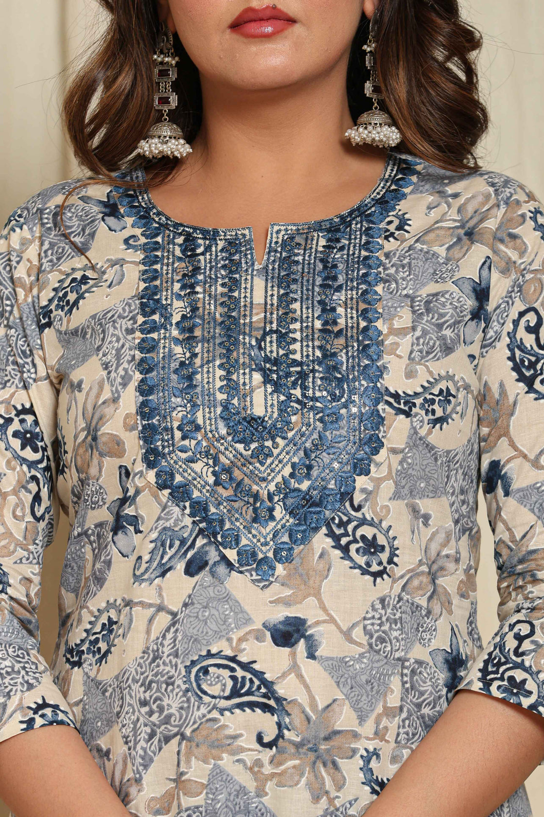 Premium Cotton Floral Printed Kurta Set