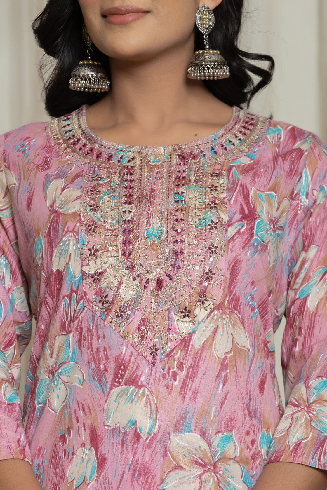 Cotton Premium Mill Print Embroidery Detailing Dupatta Set