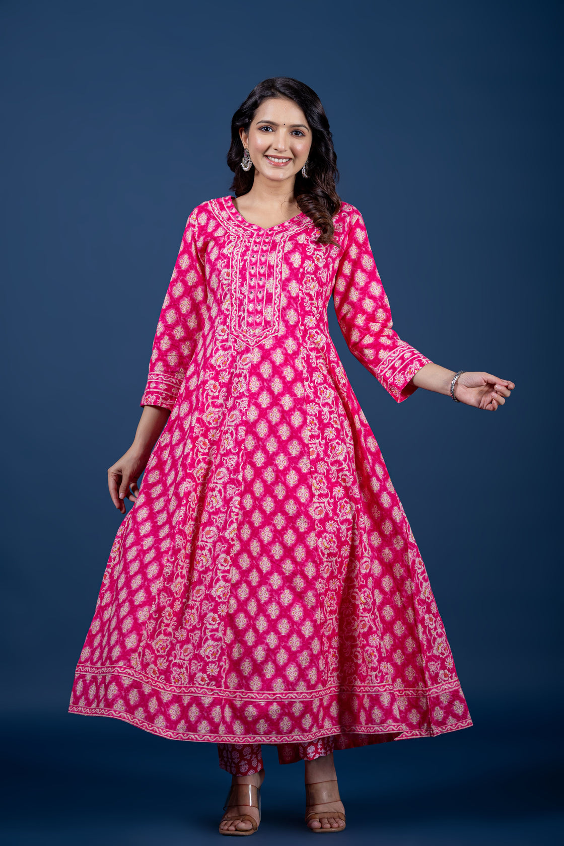 Printed Anarkali Dupatta Set