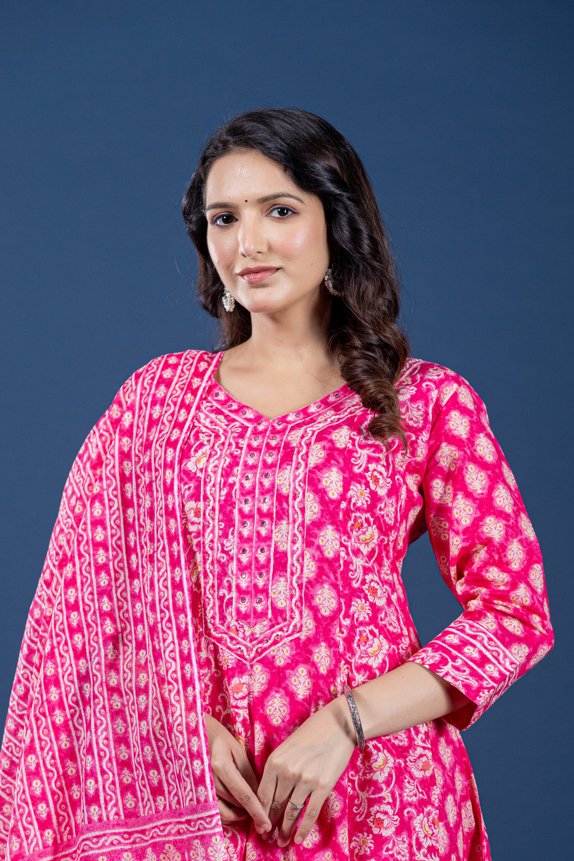 Printed Anarkali Dupatta Set
