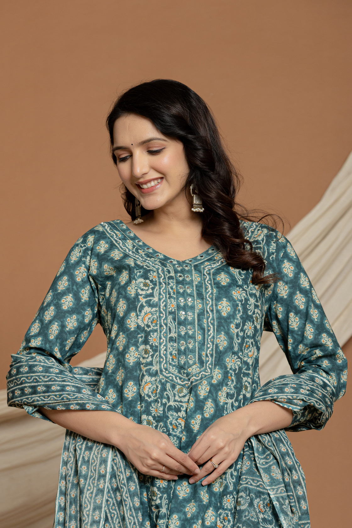 Printed Anarkali Dupatta Set