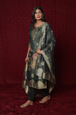 Flat lay arrangement of the complete deluxe dark green jacquard suit set, including the woven kurti, matching jacquard dupatta, and soft silk pant.












Video

Deep Research

Canvas

Gemini can make mistakes, so double-check it