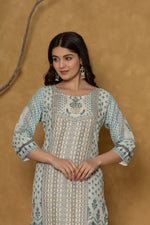 pastel-blue-kurta-side-pose-pattern-design-the-navra