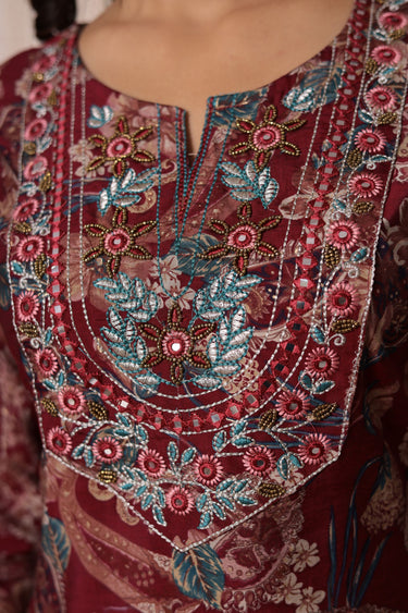 Women's Embroideried Kurta Skirt Set